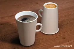 正反两面可以用的咖啡杯创意无限，倒过来装咖啡的杯子让你惊讶！