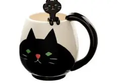 设计非常可爱的黑猫咖啡杯