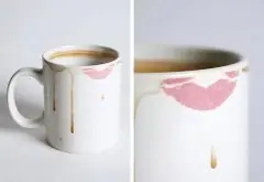 唇印咖啡杯