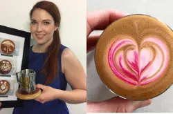 澳洲咖啡师Emily Coumbis彩色拉花创意咖啡 替黑白染上缤纷视觉